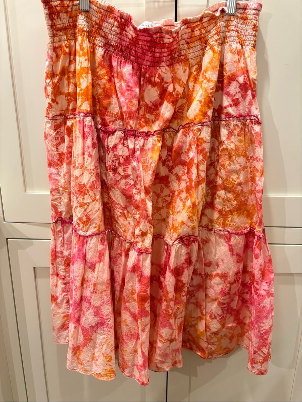 Kate Hill Pink & Orange Tiered A-Line Skirt